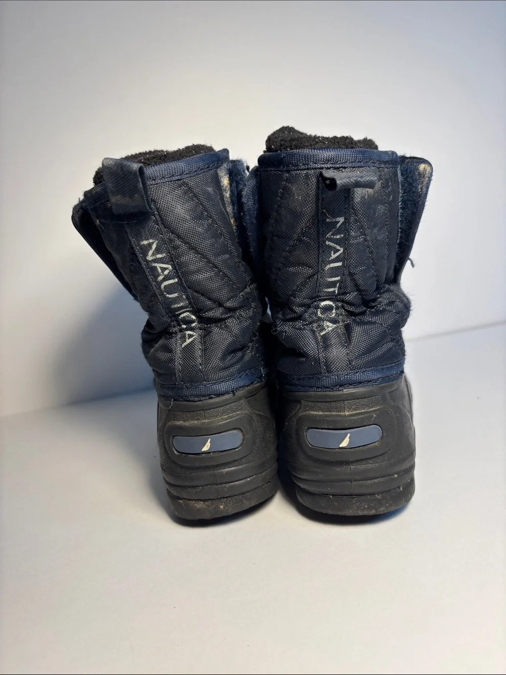 Nautica Navy Quilted Kids Winter Boots